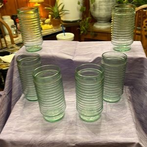 6 Green Libby Glasses